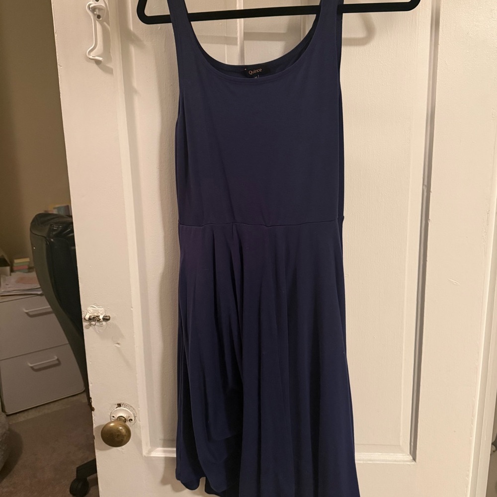 Quince Deep Blue Sleeveless Sundress